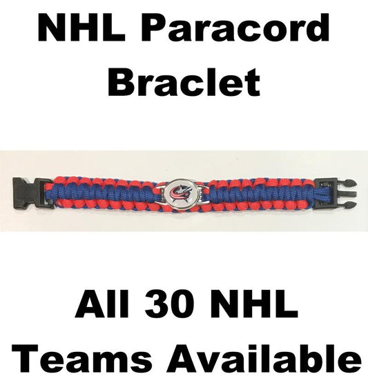 (HCW) Columbus Blue Jackets NHL Hockey Logo Paracord 8" Bracelet - New in Package Image 1