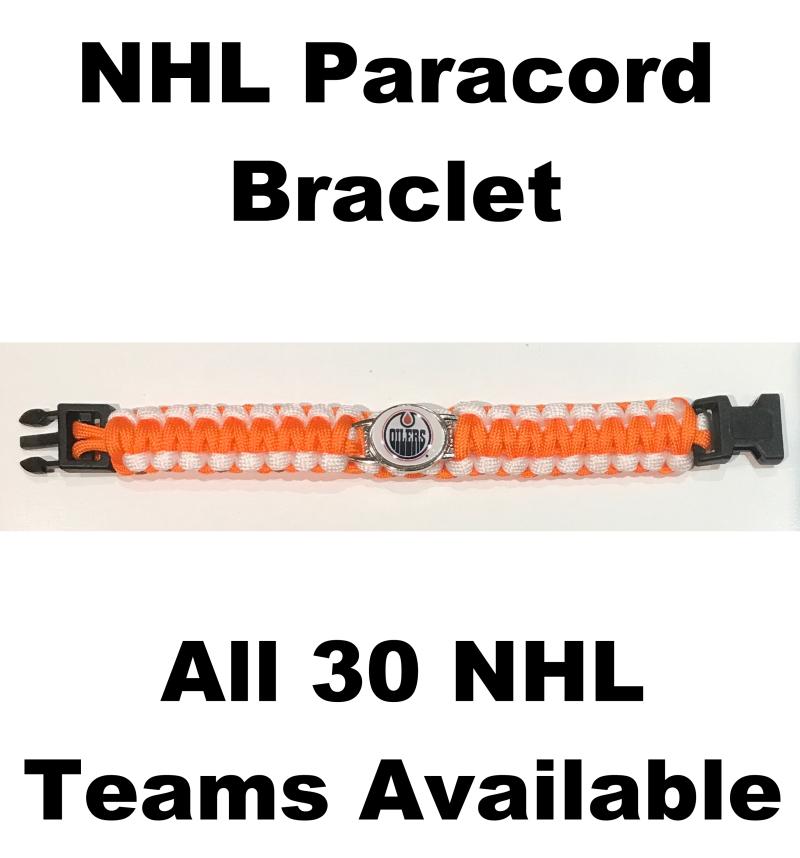 (HCW) Edmonton Oilers NHL Hockey Logo Paracord 8" Bracelet - New in Package Image 1