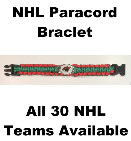 (HCW) Minnesota Wild NHL Hockey Logo Paracord 8" Bracelet - New in Package Image 1