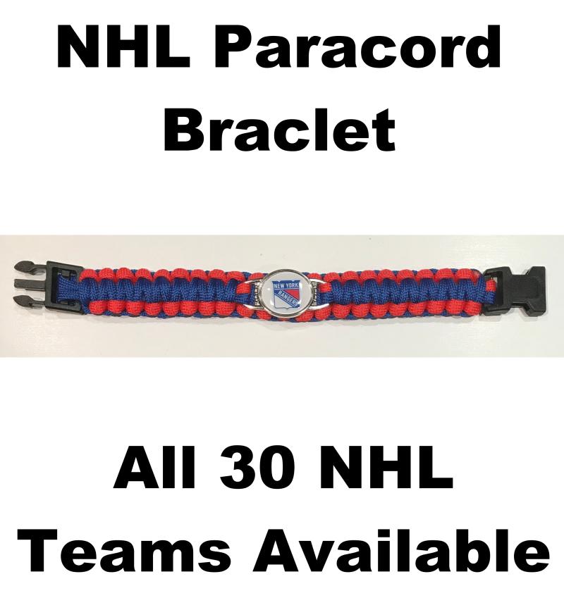 (HCW) New York Rangers NHL Hockey Logo Paracord 8" Bracelet - New in Package Image 1