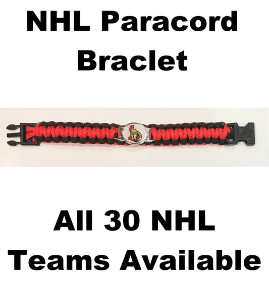 (HCW) Ottawa Senators NHL Hockey Logo Paracord 8" Bracelet - New in Package Image 1