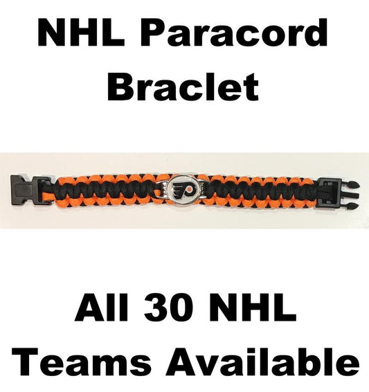 (HCW) Philadelphia Flyers NHL Hockey Logo Paracord 8" Bracelet - New in Package Image 1