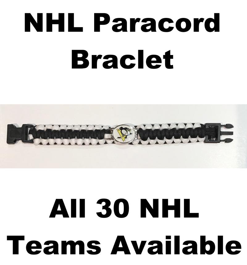 (HCW) Pittsburgh Penguins NHL Hockey Logo Paracord 8" Bracelet - New in Package Image 1