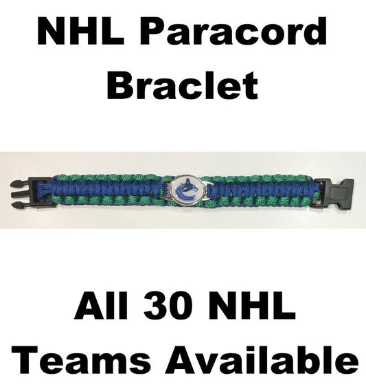 (HCW) Vancouver Canucks NHL Hockey Logo Paracord 8" Bracelet - New in Package Image 1