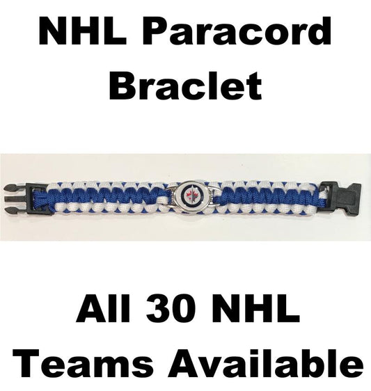 (HCW) Winnipeg Jets NHL Hockey Logo Paracord 8" Bracelet - New in Package Image 1