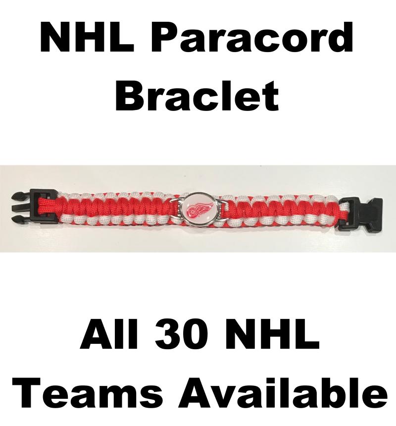 (HCW) Detroit Red Wings NHL Hockey Logo Paracord 8" Bracelet - New in Package Image 1
