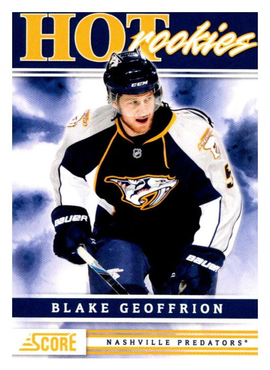 (HCW) 2011-12 Score Hot Rookies #518 Blake Geoffrion Predators Rookie RC Mint Image 1