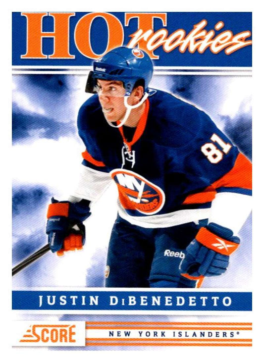 (HCW) 2011-12 Score Hot Rookies #522 Justin DiBenedetto NY Islanders Rookie RC Image 1