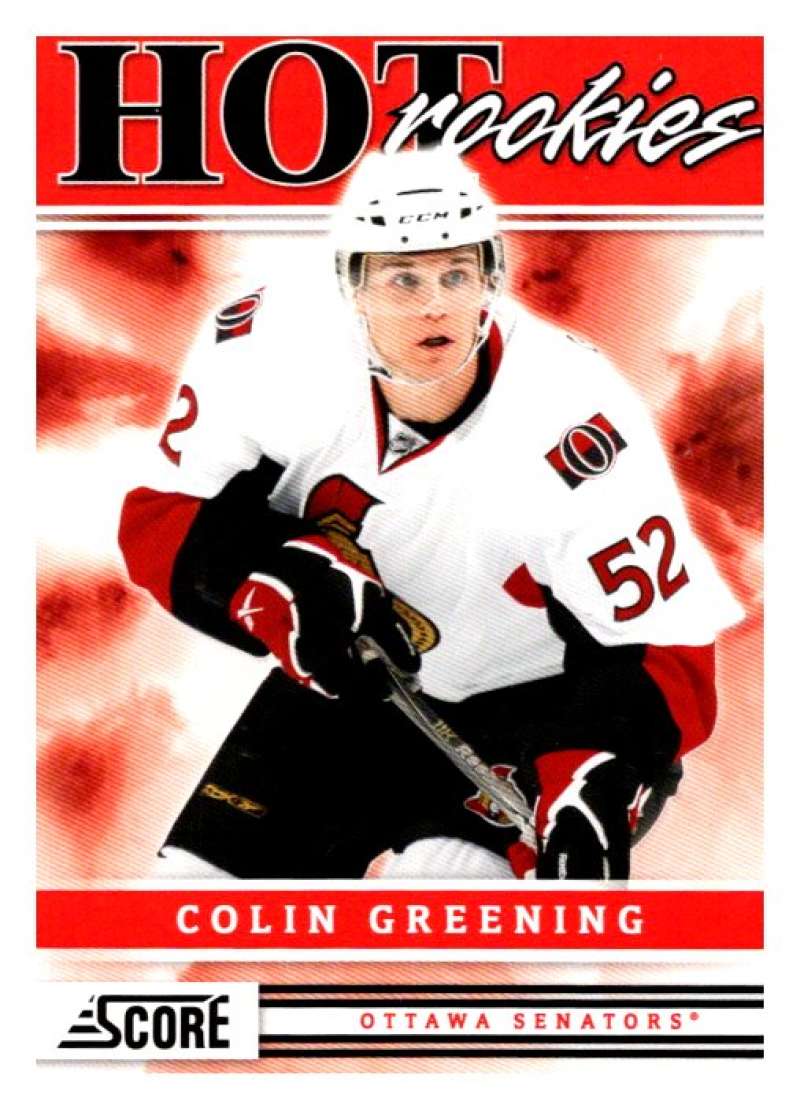 (HCW) 2011-12 Score Hot Rookies #523 Colin Greening Senators Rookie RC Mint Image 1