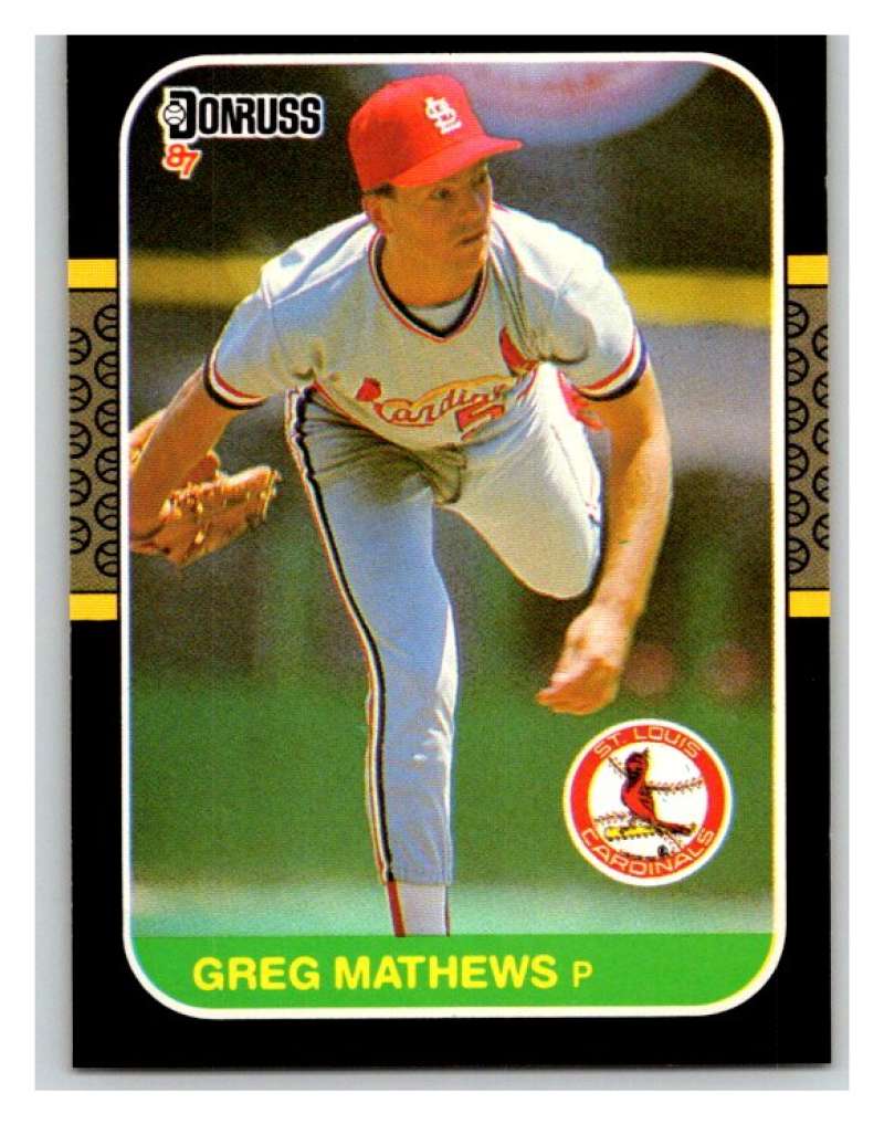 1987 Donruss #208 Greg Mathews RC Rookie Cardinals MLB Mint Baseball Image 1