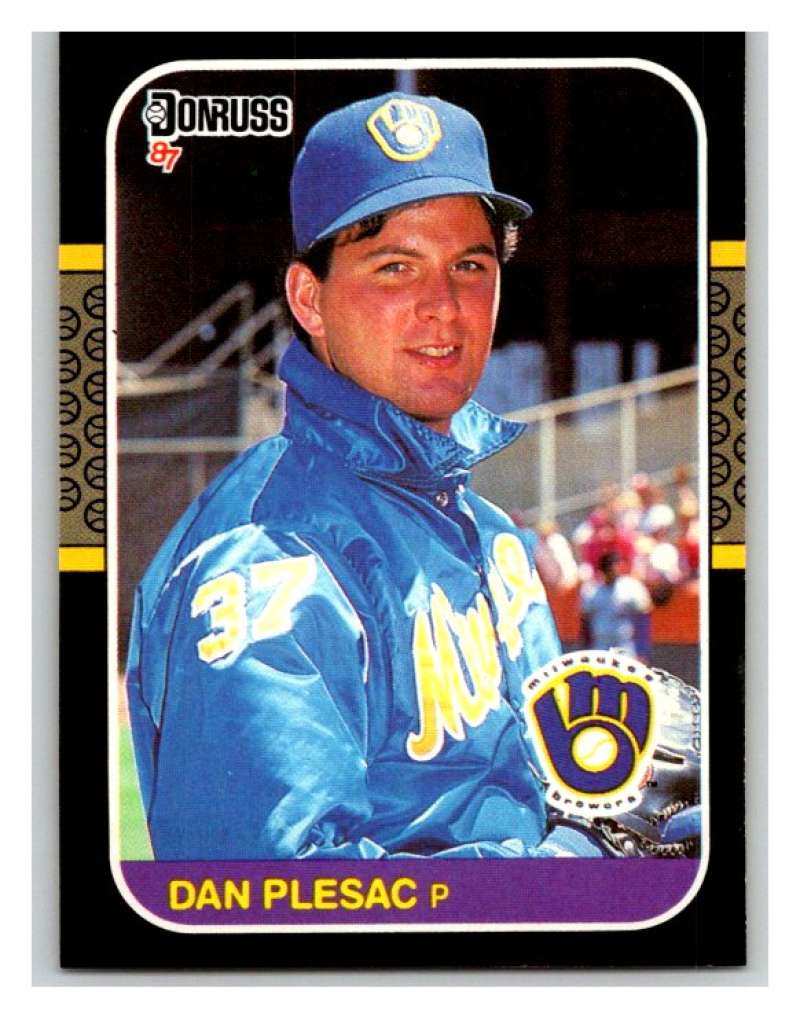 1987 Donruss #214 Dan Plesac Brewers MLB Mint Baseball Image 1
