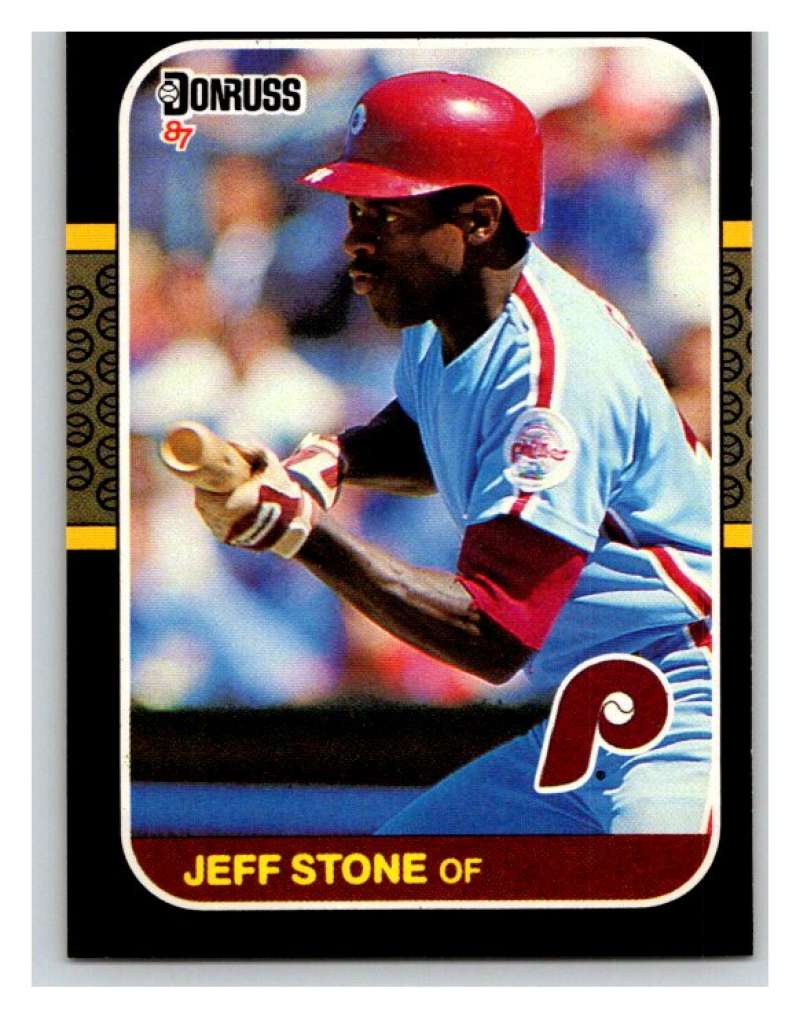 1987 Donruss #309 Jeff Stone Phillies MLB Mint Baseball Image 1