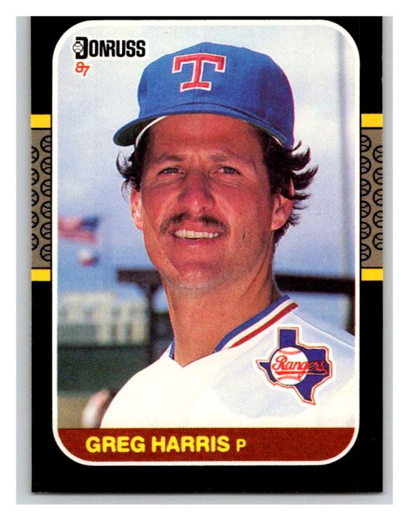 1987 Donruss #382 Greg Harris Rangers MLB Mint Baseball Image 1