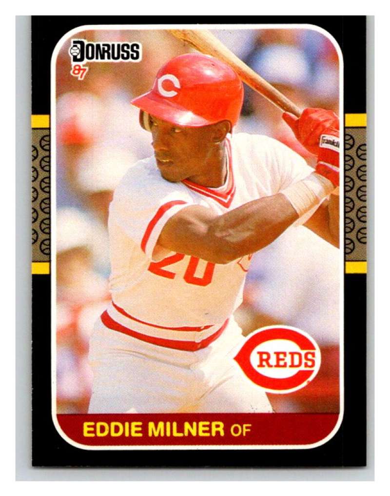 1987 Donruss #433 Eddie Milner Reds MLB Mint Baseball Image 1