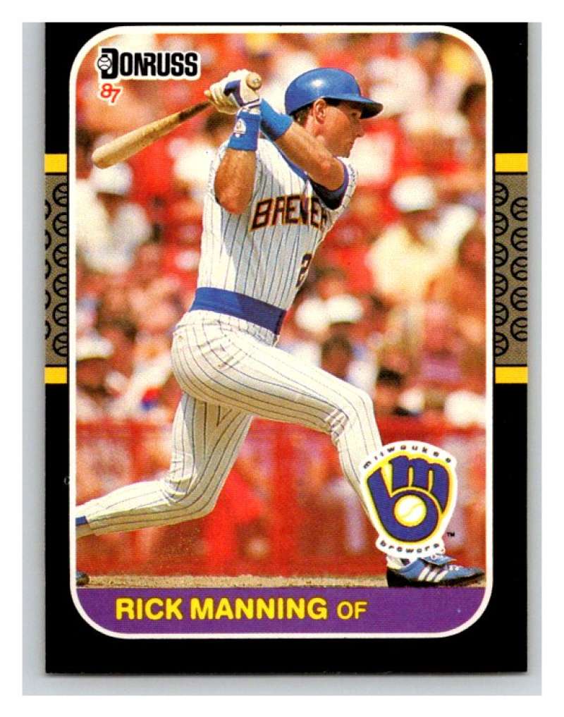 1987 Donruss #521 Rick Manning Brewers MLB Mint Baseball Image 1