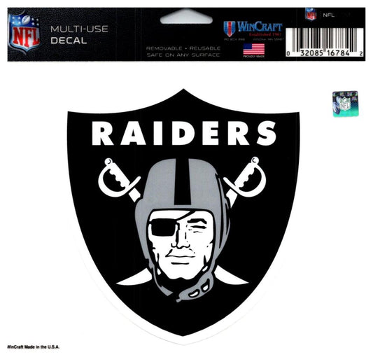 (HCW) Oakland Raiders Multi-Use Coloured Decal Sticker 5"x6" NFL Football