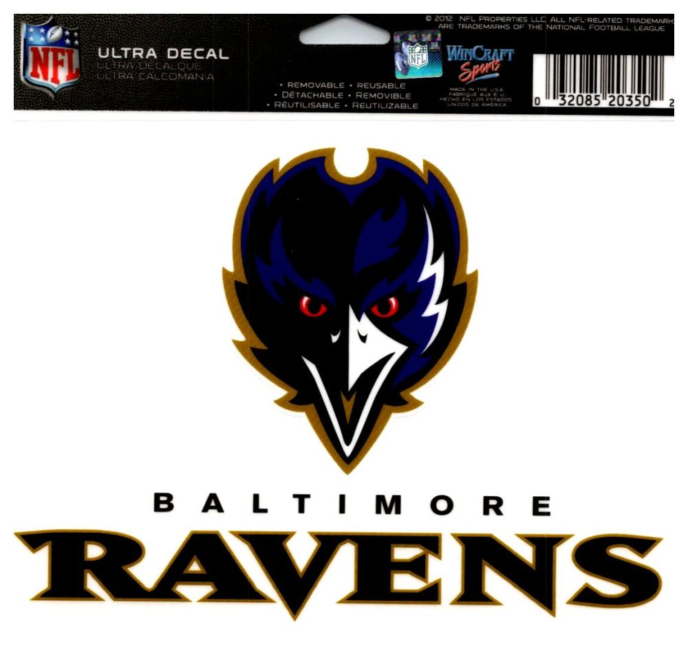 (HCW) Baltimore Ravens Multi-Use Coloured Decal Sticker 5"x6" NFL Football Image 1