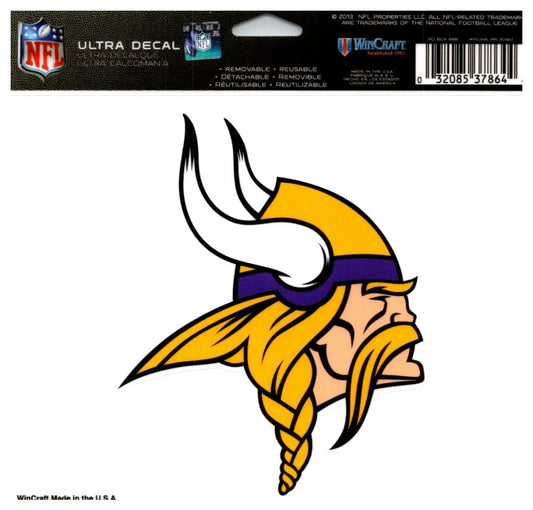 (HCW) Minnesota Vikings Multi-Use Coloured Decal Sticker 5"x6" NFL Football Image 1