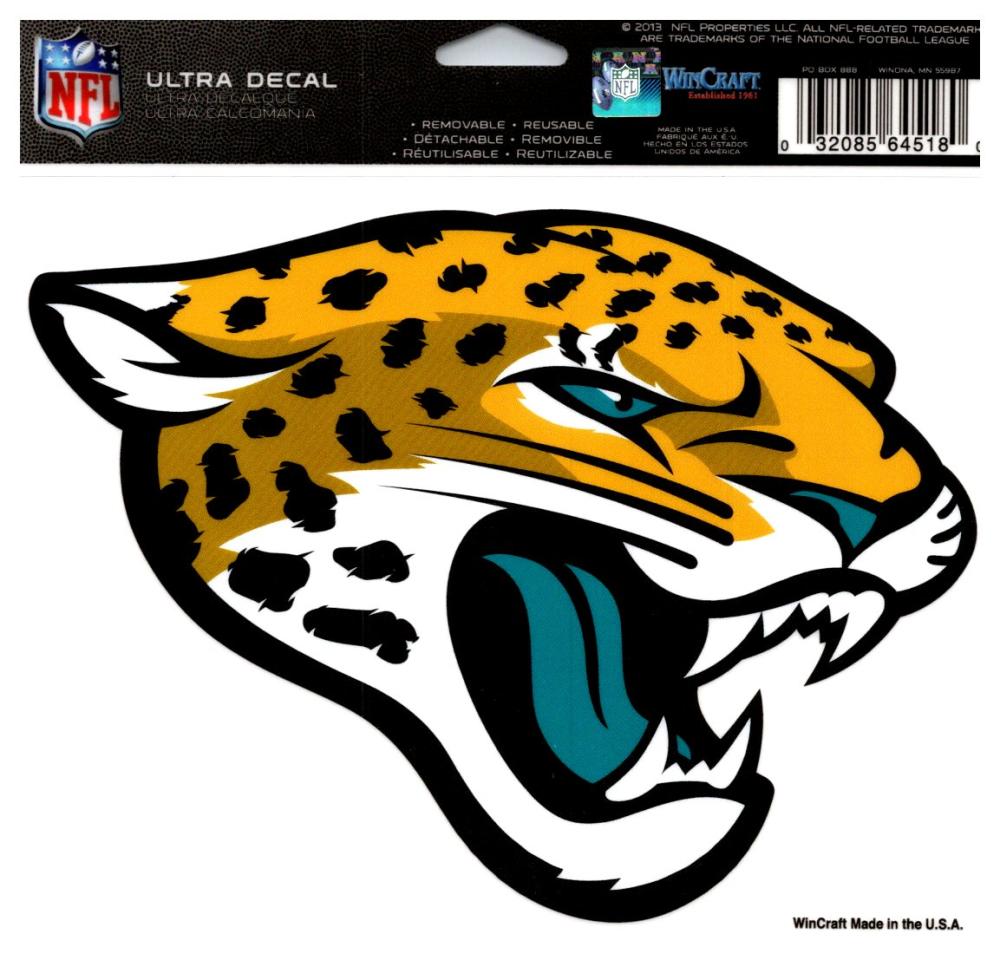 (HCW) Jacksonville Jaguars Multi-Use Coloured Decal Sticker 5"x6" NFL Football Image 1