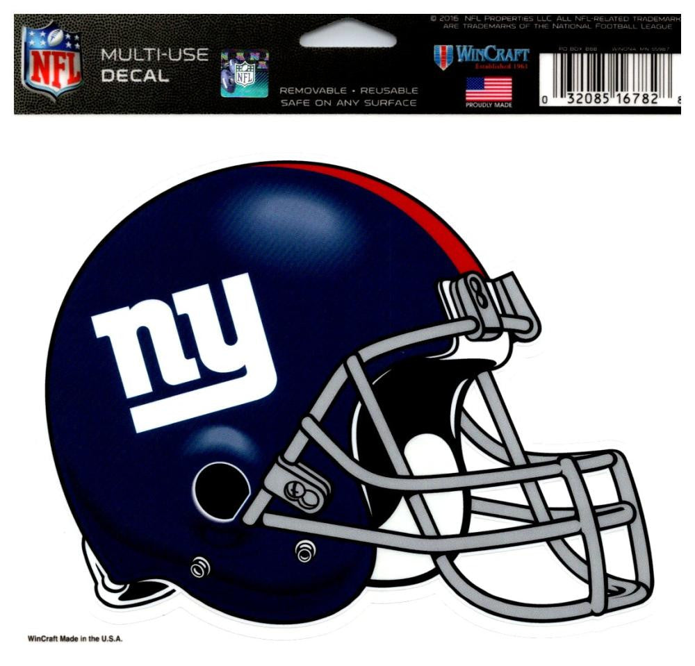 (HCW) New York Giants Multi-Use Helmet Coloured Decal Sticker 5"x6" NFL