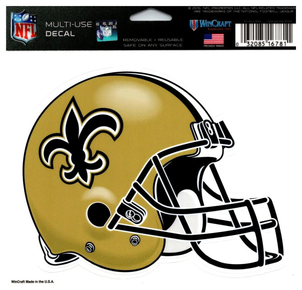 (HCW) New Orleans Saints Multi-Use Helmet Coloured Decal Sticker 5"x6" NFL