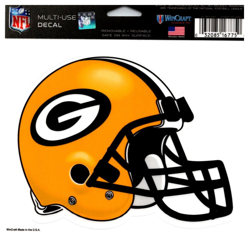 (HCW) Green Bay Packers Multi-Use Helmet Coloured Decal Sticker 5"x6" NFL