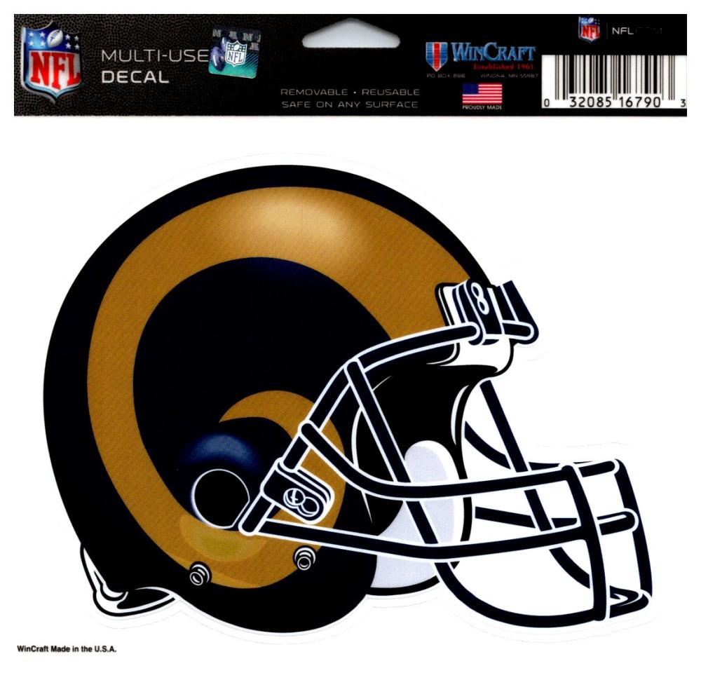 (HCW) Los Angeles Rams Multi-Use Helmet Coloured Decal Sticker 5"x6" NFL  Image 1