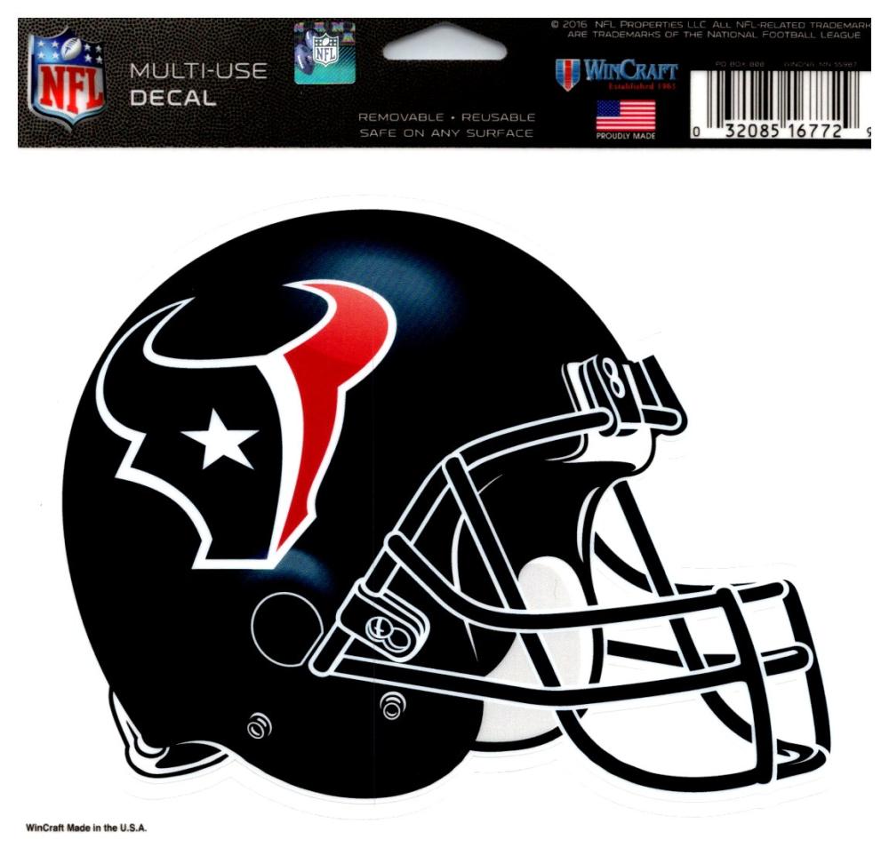 (HCW) Houston Texans Multi-Use Helmet Coloured Decal Sticker 5"x6" NFL  Image 1