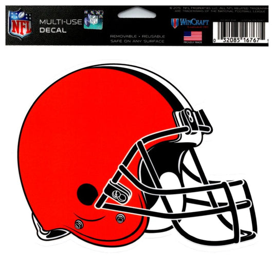 (HCW) Cleveland Browns Multi-Use Helmet Coloured Decal Sticker 5"x6" NFL  Image 1