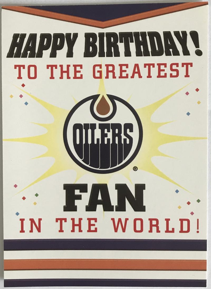 (HCW) Edmonton Oilers Birthday Card with Envelope 5"x7" - Official Licensed Image 1