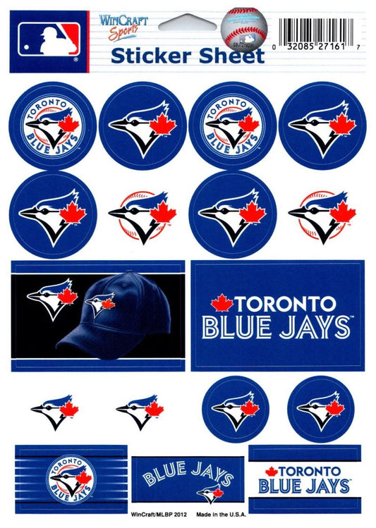 (HCW) Toronto Blue Jays Vinyl Sticker Sheet 5"x7" Decals MLB Licensed Authentic