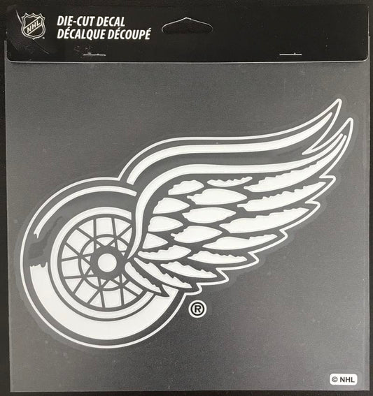 (HCW) Detroit Red Wings Perfect Cut White 8x8 Large Licensed Decal Sticker Image 1