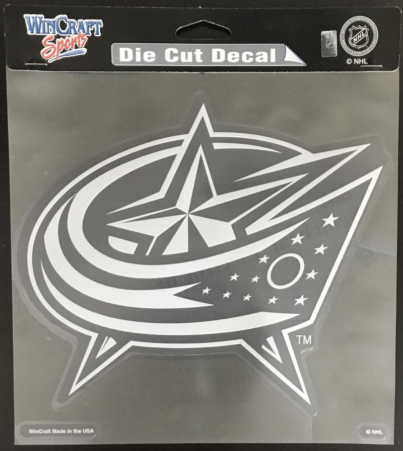 (HCW) Columbus Blue Jackets Perfect Cut White 8x8 Large Licensed Decal Sticker Image 1