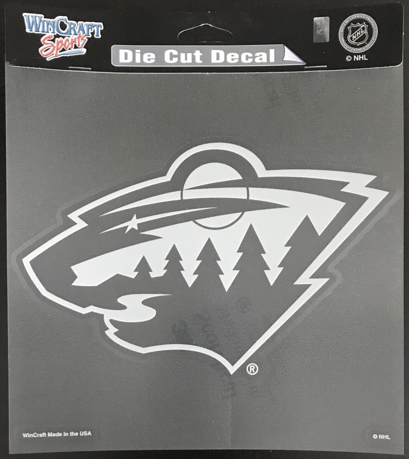 (HCW) Minnesota Wild Perfect Cut White 8x8 Large Licensed Decal Sticker