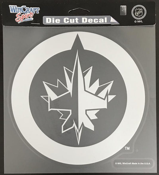 (HCW) Winnipeg Jets Perfect Cut White 8x8 Large Licensed Decal Sticker