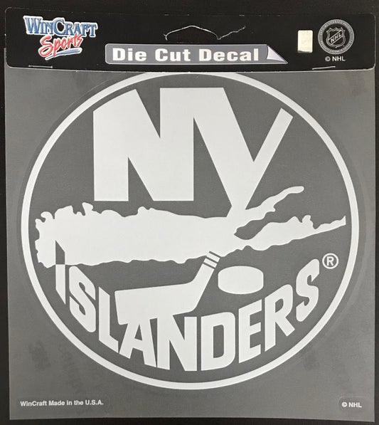 (HCW) New York Islanders Perfect Cut White 8x8 Large Licensed Decal Sticker Image 1