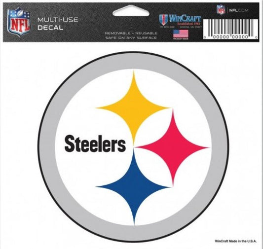 (HCW) Pittsburgh Steelers Multi-Use Coloured Decal Sticker 5"x6" NFL Football