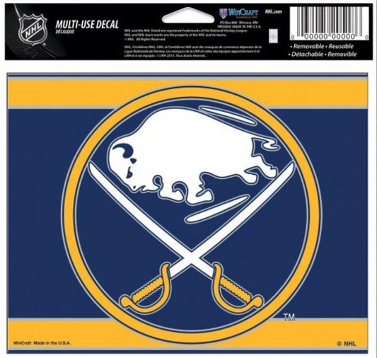 (HCW) Buffalo Sabres Multi-Use Coloured Decal Sticker 5"x6" NHL Hockey Image 1