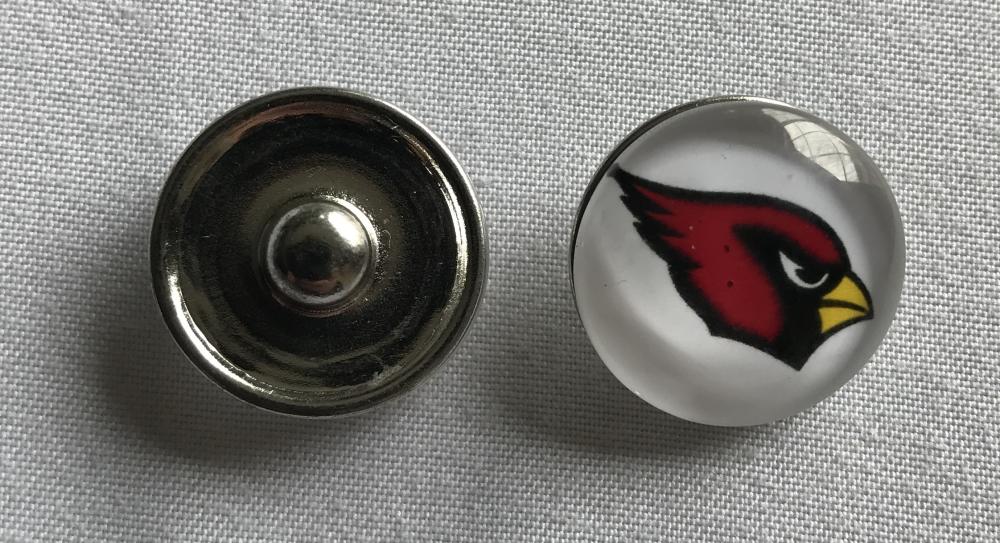 (HCW) Arizona Cardinals NFL Snap Ginger Button Jewelry for Jackets, Bracelets Image 1