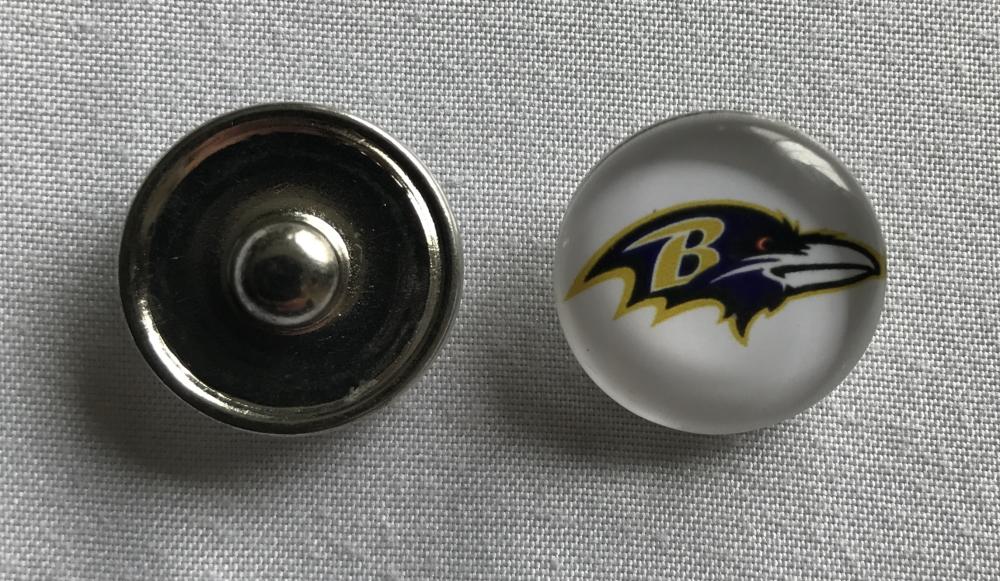 (HCW) Baltimore Ravens NFL Snap Ginger Button Jewelry for Jackets, Bracelets Image 1