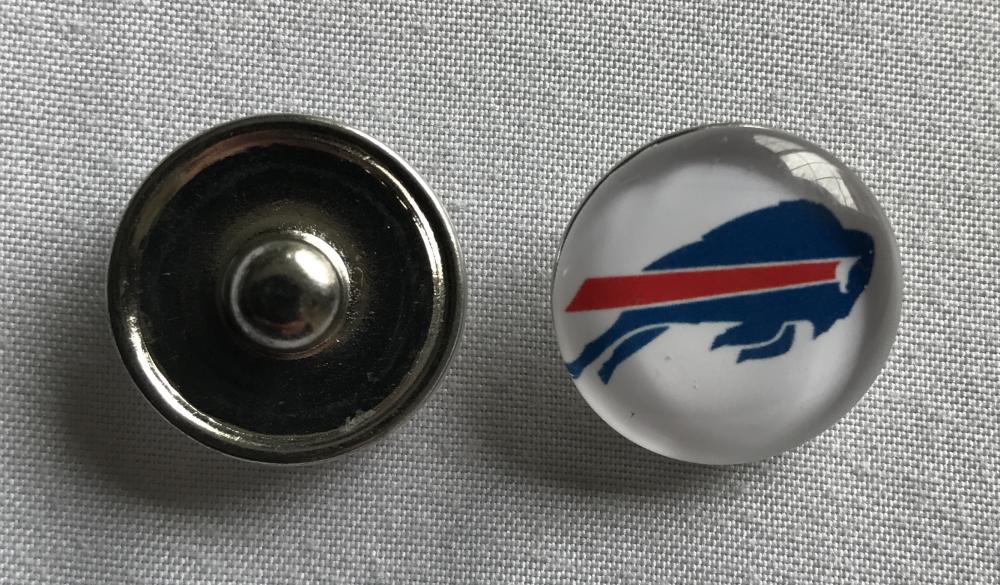 (HCW) Buffalo Bills NFL Snap Ginger Button Jewelry for Jackets, Bracelets Image 1