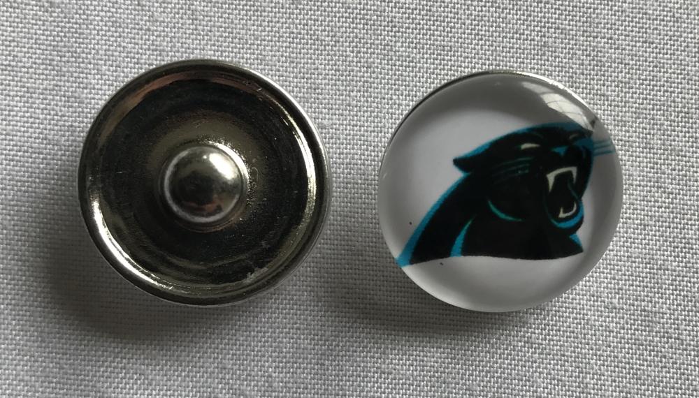 (HCW) Carolina Panthers NFL Snap Ginger Button Jewelry for Jackets, Bracelets Image 1
