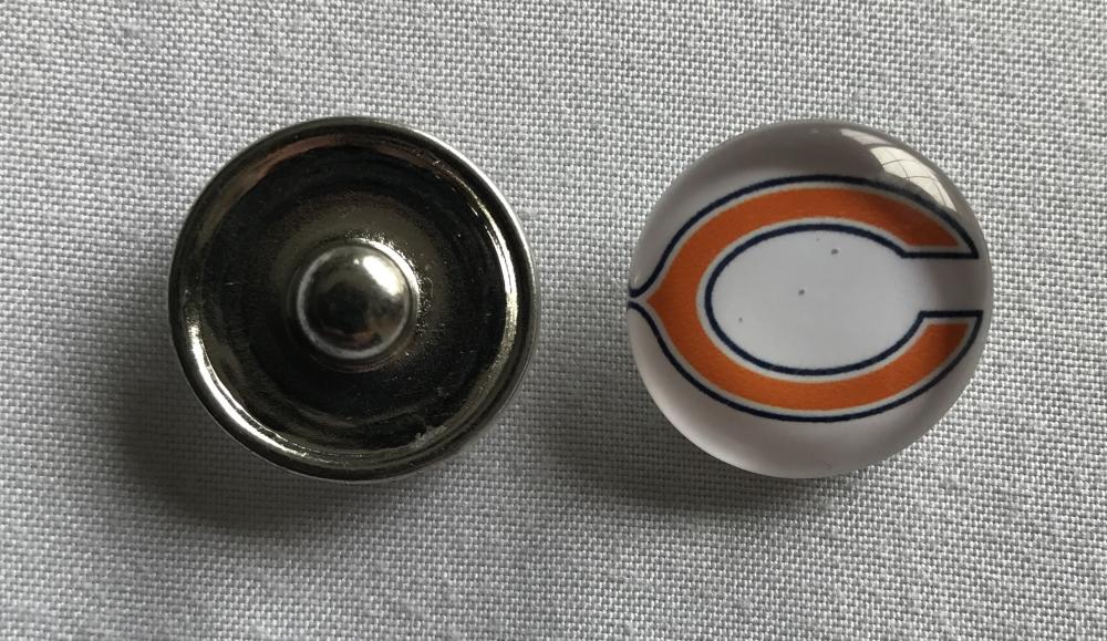 (HCW) Chicago Bears NFL Snap Ginger Button Jewelry for Jackets, Bracelets Image 1