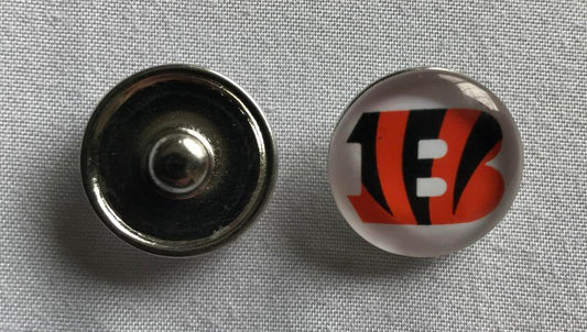 (HCW) Cincinnati Bengals NFL Snap Ginger Button Jewelry for Jackets, Bracelets Image 1