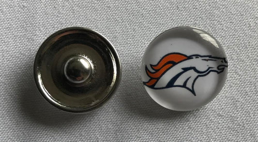 (HCW) Denver Broncos NFL Snap Ginger Button Jewelry for Jackets, Bracelets Image 1