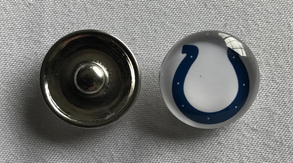(HCW) Indianapolis Colts NFL Snap Ginger Button Jewelry for Jackets, Bracelets Image 1
