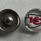 (HCW) Kansas City Chiefs NFL Snap Ginger Button Jewelry for Jackets, Bracelets