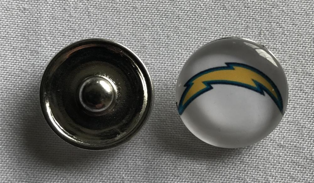 (HCW) Los Angeles Chargers NFL Snap Ginger Button Jewelry for Jackets, Bracelets Image 1