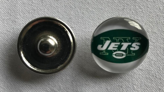 (HCW) New York Jets NFL Snap Ginger Button Jewelry for Jackets, Bracelets Image 1