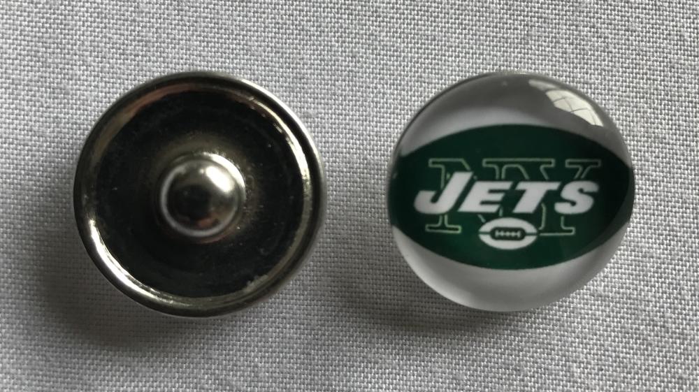 (HCW) New York Jets NFL Snap Ginger Button Jewelry for Jackets, Bracelets Image 1